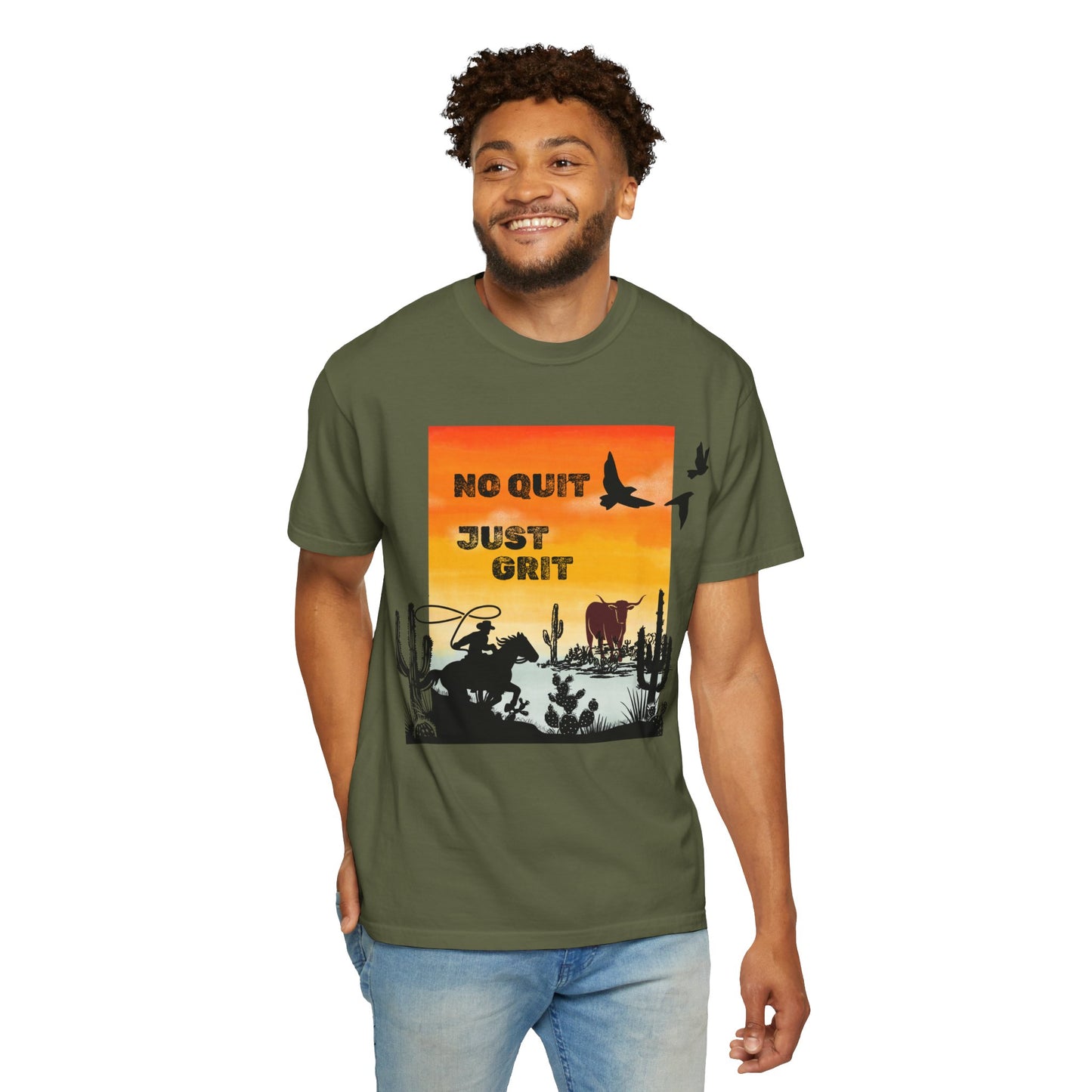 No Quit, Just Grit Men's T-Shirt- Vintage Western Style