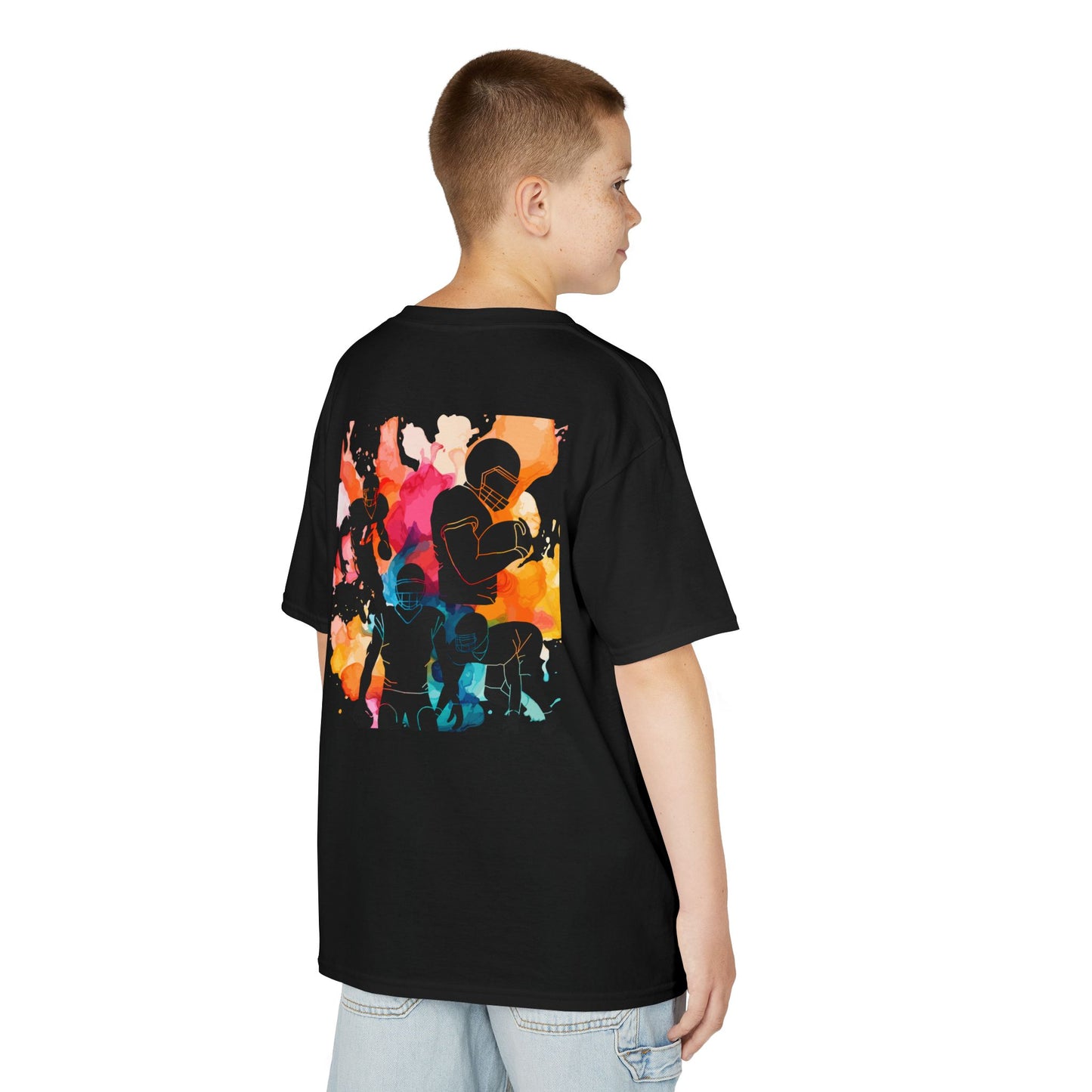 Grit Starts Here Kids Tee - Vibrant Football Design for Young Athletes