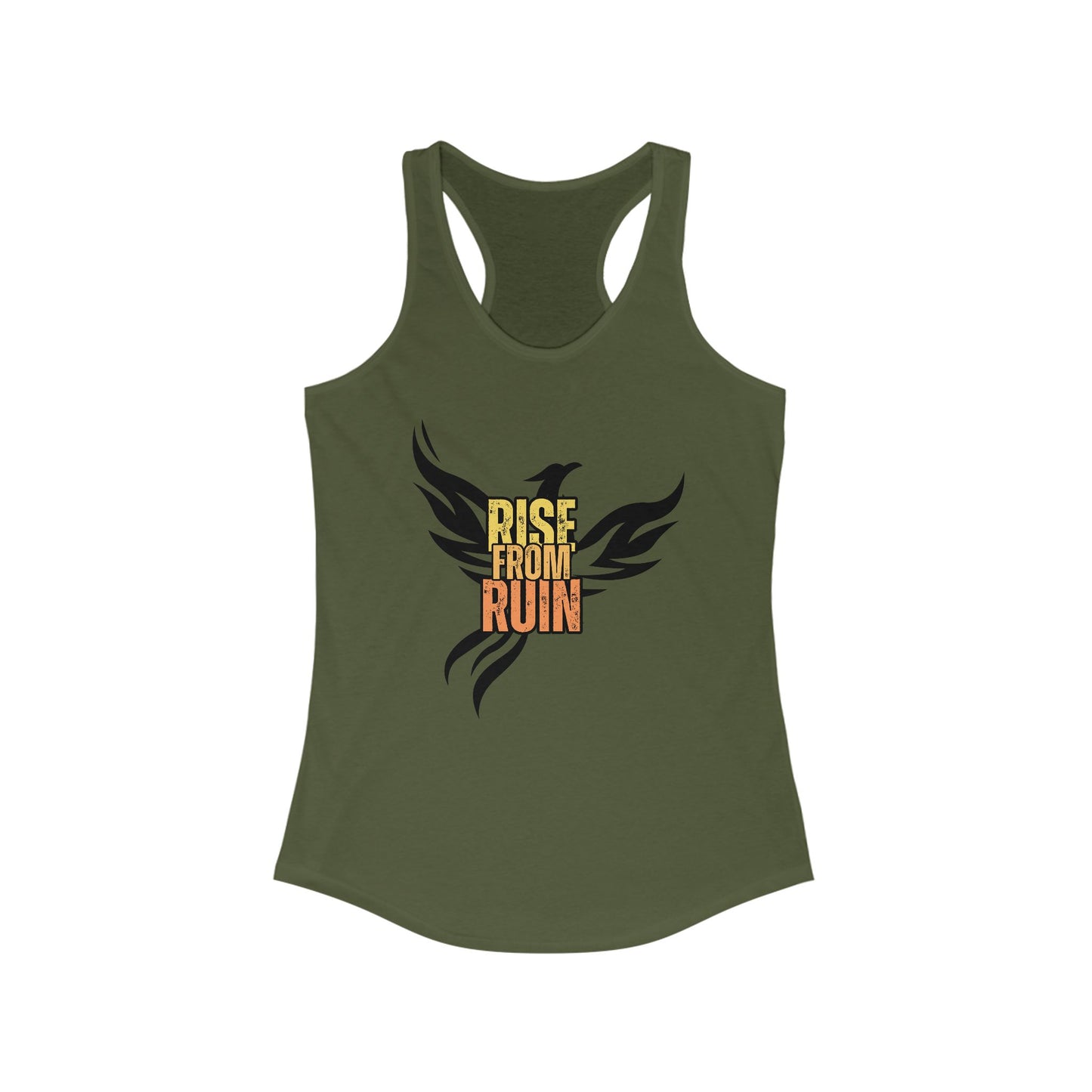 Rise From Ruin Women's Racerback Tank- because greatness is born from resilience.