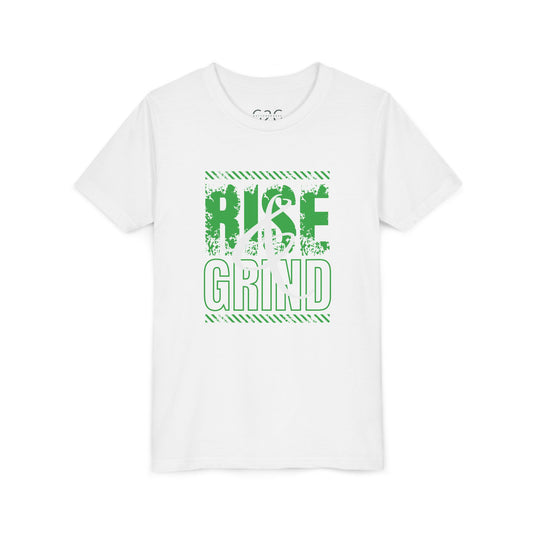 Youth Short Sleeve Tee - 'Rise & Grind' Motivational Shirt for Active Kids