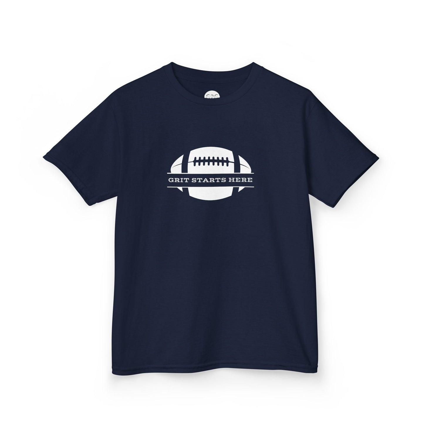 Grit Starts Here Kids Tee - Vibrant Football Design for Young Athletes