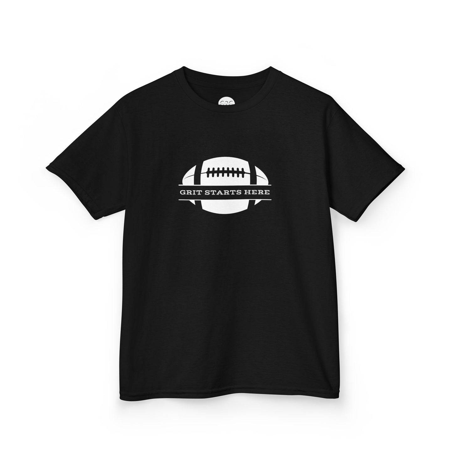 Grit Starts Here Kids Tee - Vibrant Football Design for Young Athletes