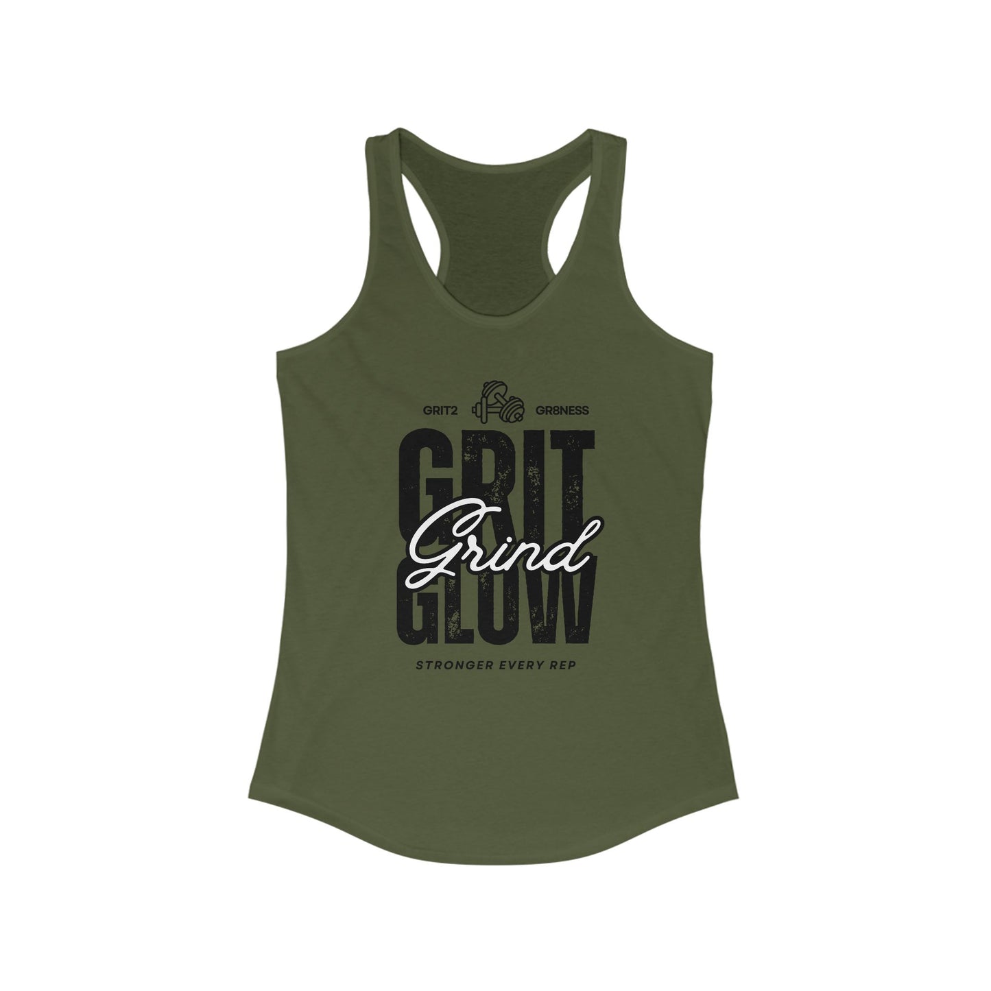 Grit. Grind. Glow. Women's Racerback Tank