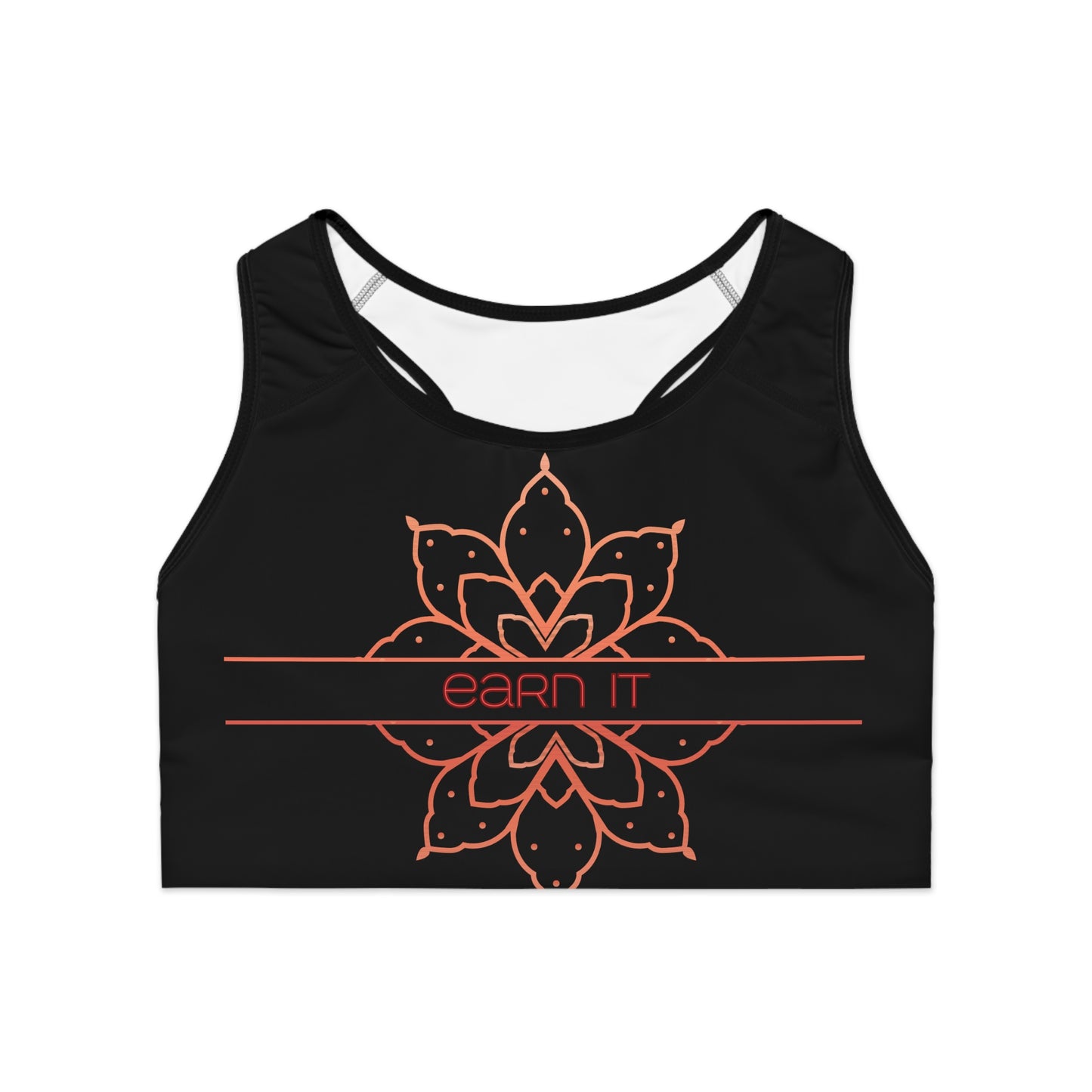 'Earn It' Motivational Sports Bra