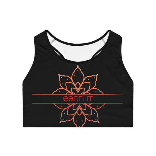 'Earn It' Motivational Sports Bra