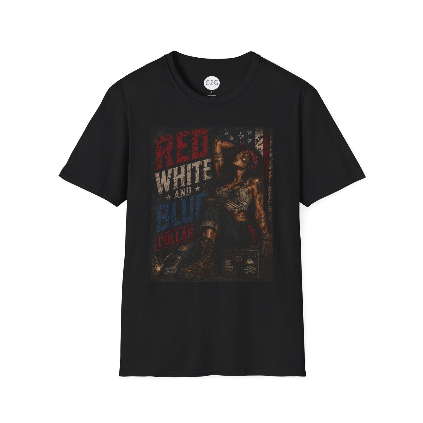 WOMENS "Red White and Blue Collar" T